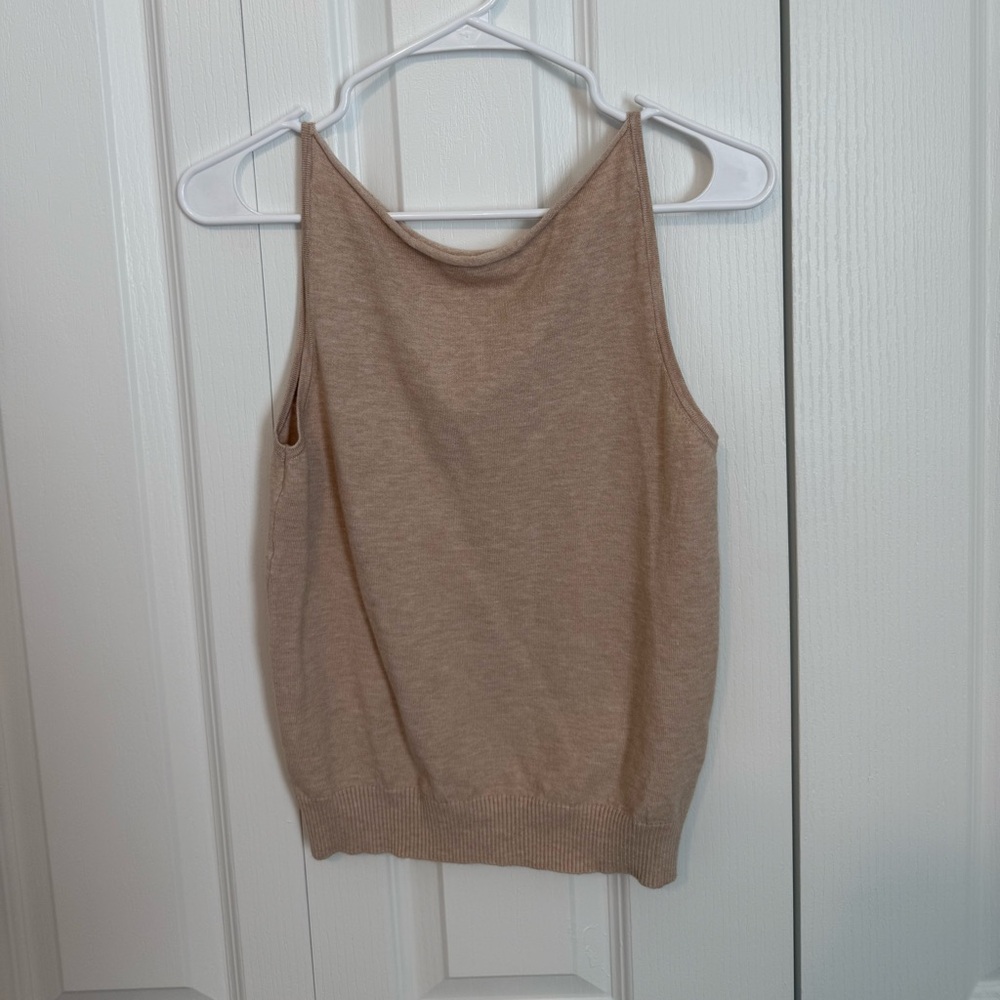Women's Tan Sleeveless Top